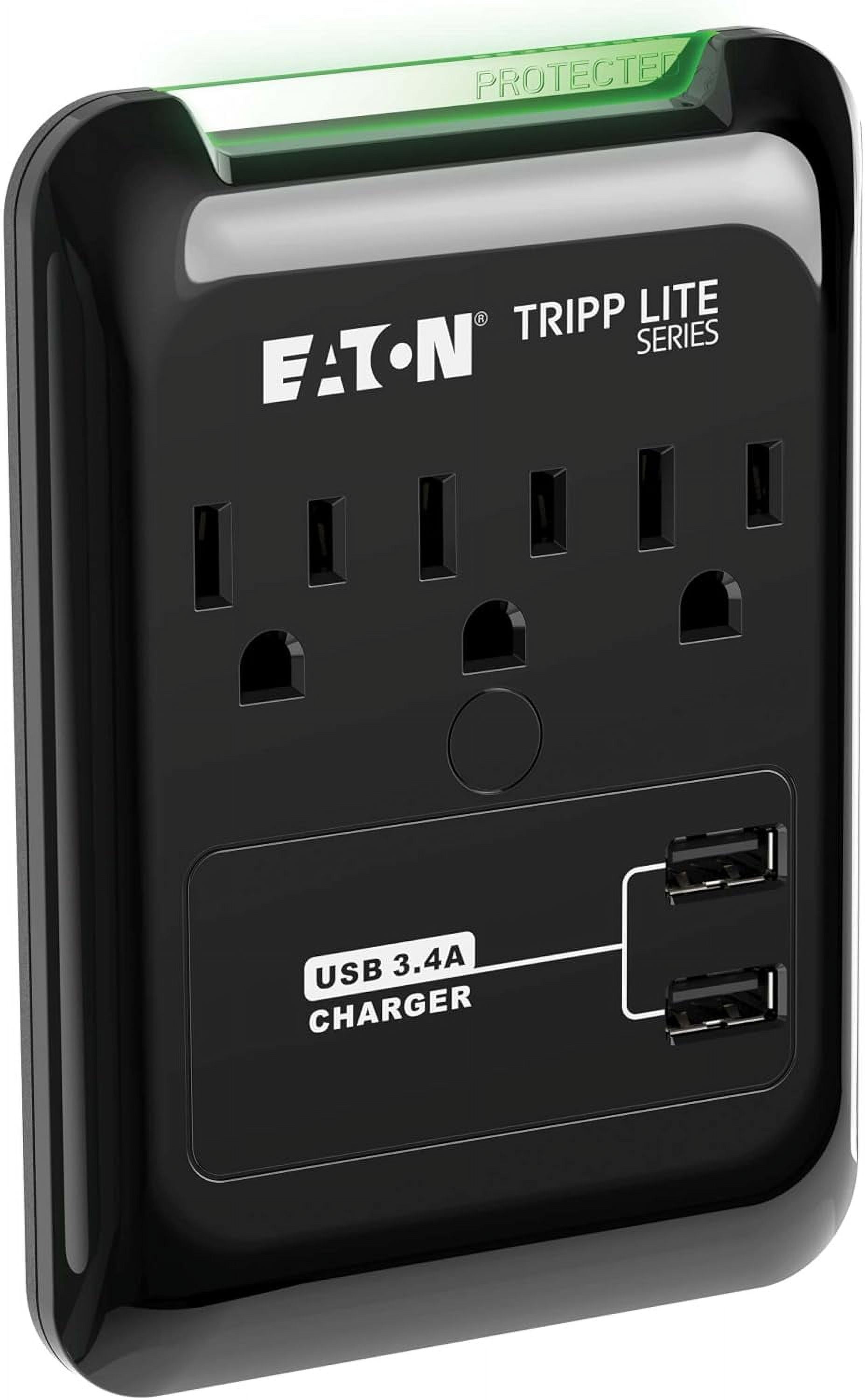 Eaton Series SK30USB 3 Outlet Extender Sur Protector Power Strip with 2 USB Charging Ports, 540 Joules, Portable Travel Multi Plug Wall Outlet