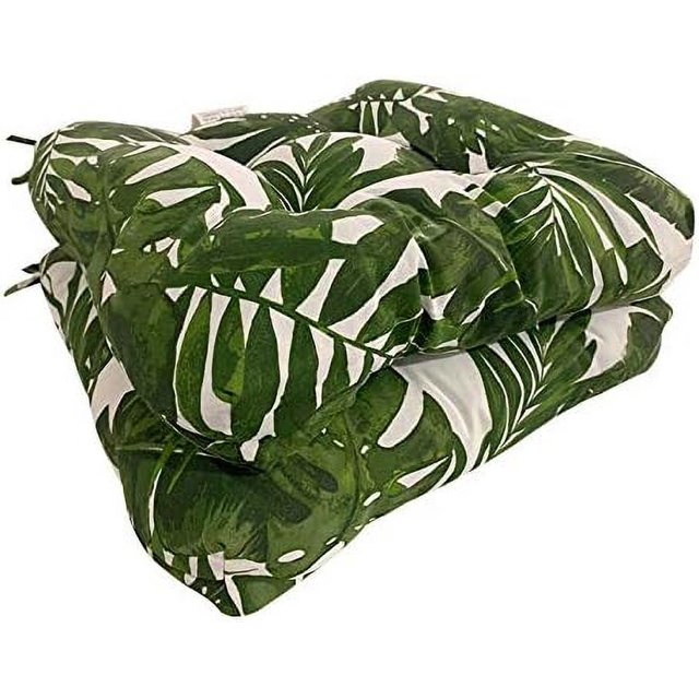 Series (Set Of 2) All Weather Chair Pads Wicker Seat Cushions Home