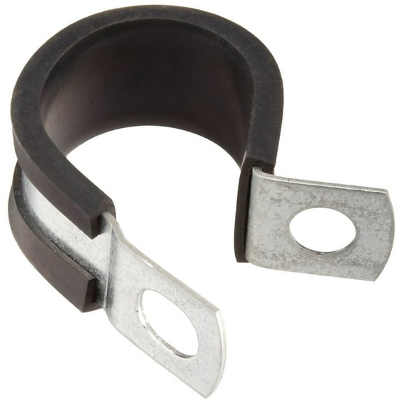 Series Steel Loop Hose Clamp, Rubber Cushioned, 2" Clamp ID, 1/2" Band Width, 3/64"Band Thickness, Pack Of 10