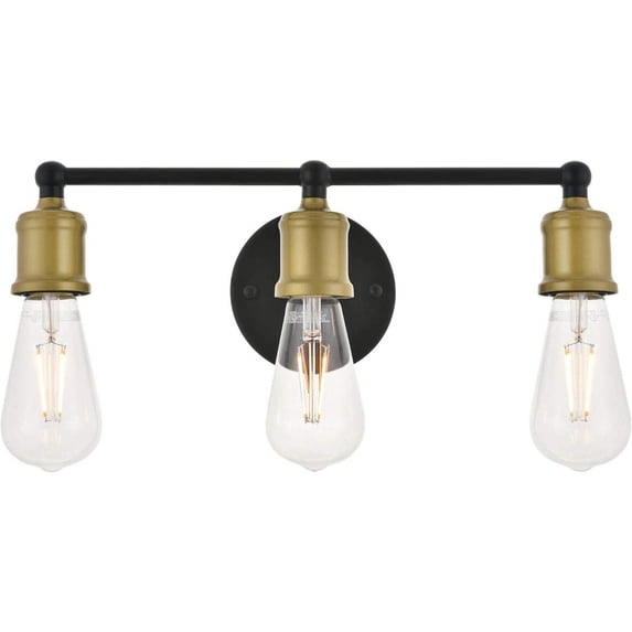 Serif 3 light brass and black Wall Sconce