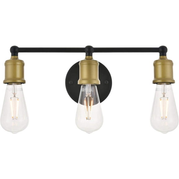 Serif 3 light brass and black Wall Sconce