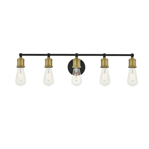 Serif 5 light brass and black Wall Sconce
