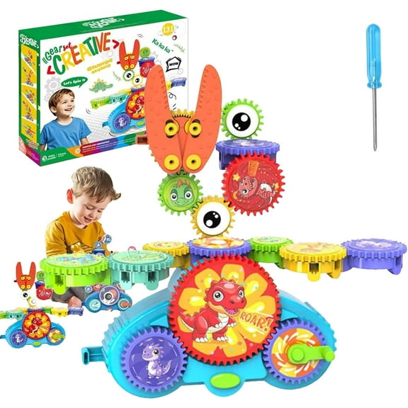 Serifik Creative Learning Building Blocks, STEM Learning Electric Gears, 13/18Pcs Educational Construction Set, Assemble Over 100 Shapes, Gift for Ages 3-10 Year Old Boys Girls