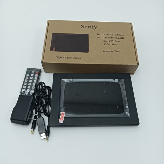 Serify Digital photo frames Black Digital Photo Frame with Remote Control, 22x15cm