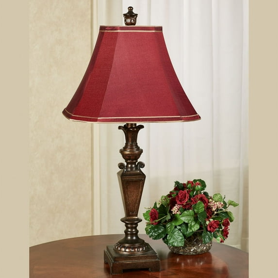Serilda Traditional Table Lamp with Burgundy and Gold Shade