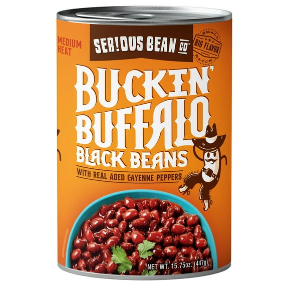 SERIOUS Bean Co Buckin' Buffalo Black Beans, 15.75 Oz Can