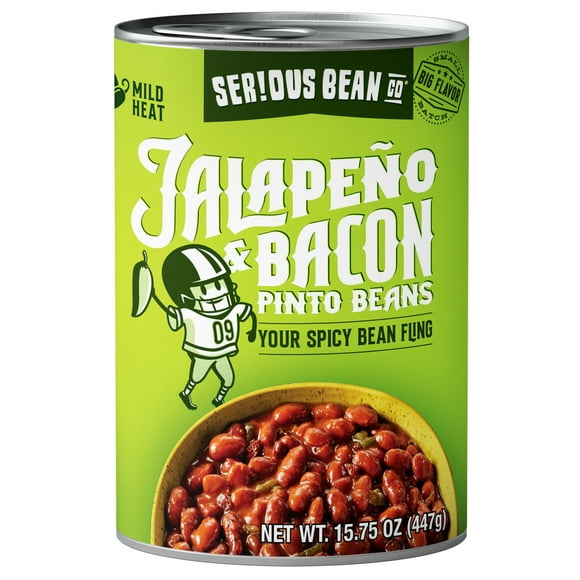 SERIOUS Bean Co Jalapeno & Bacon Pinto Beans, 15.75 Oz Can