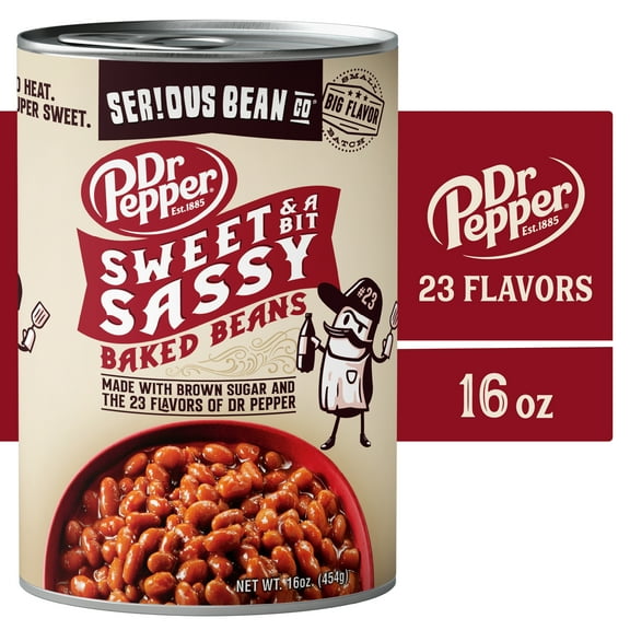 Serious Bean Co Sweet Dr Pepper Baked Beans 16 oz Can (Pack of 8)