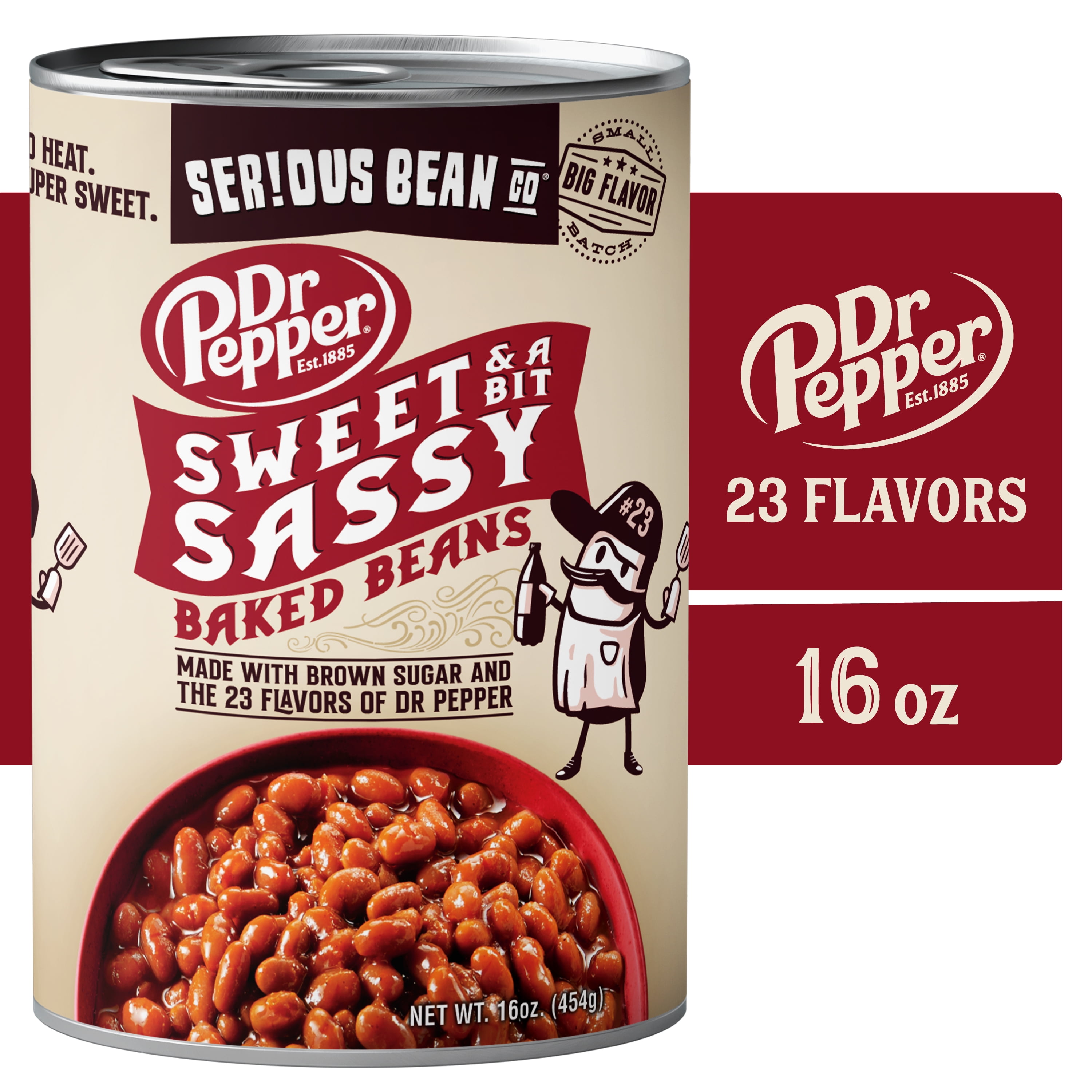 SERIOUS Bean Co Sweet and a Bit Sassy Dr Pepper Baked Beans, 16 Oz Can