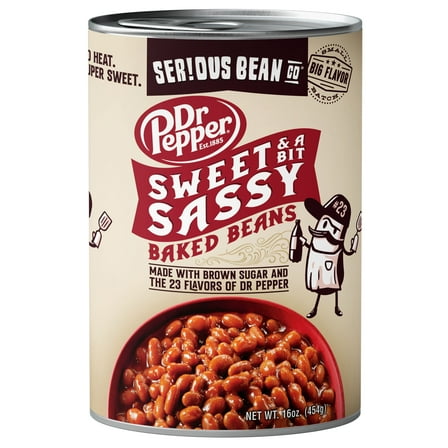 SERIOUS Bean Co Sweet and a Bit Sassy Dr Pepper Baked Beans, 16 Oz Can