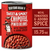 SERIOUS Bean Co Sweet & Smoky Chipotle Pinto Beans, 15.75 Oz Can
