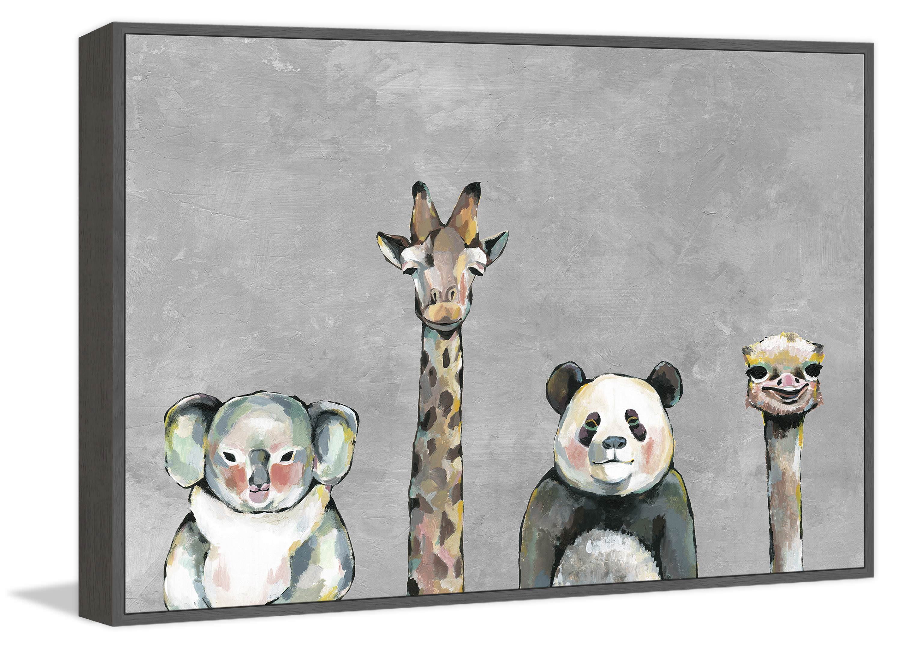 Serious Bunch Floater Framed Painting Print on Canvas