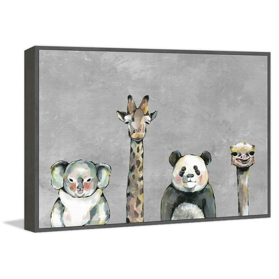 Serious Bunch Floater Framed Painting Print on Canvas