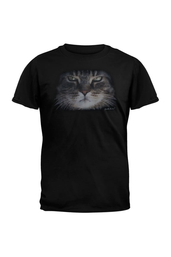 Serious Cat Face Adult T-Shirt - Medium