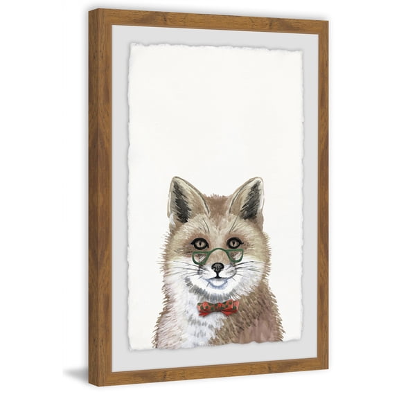 Serious Fox Framed Painting Print