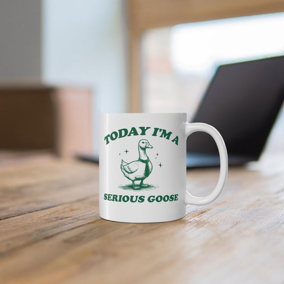 Serious Goose Meme Mug: Funny Ironic Gag Gift