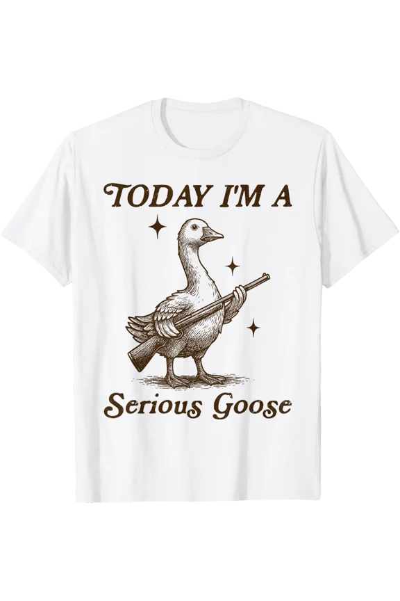 Serious Goose Vintage Meme Animal Design T-Shirt