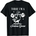 thumbnail image 1 of Serious Goose Weightlifting Funny Gym Workout Animal Lover T-Shirt, 1 of 6