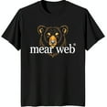 thumbnail image 1 of Serious Head Graphic Black T-Shirt with 'Mear Web' Text, 1 of 5