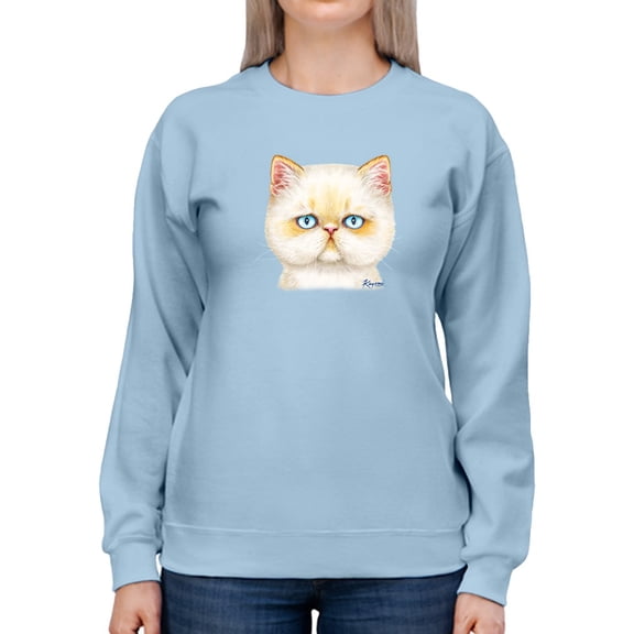 Serious Kitten Sweatshirt Women -Kayomi Harai Designs, Female Large