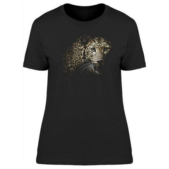 Serious Leopard In The Night T-Shirt Women -Image by Shutterstock, Female Large