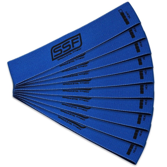 Serious Steel Fitness 12" Fabric Mini Loop 10 Pack - Trainer Pack - Heavy