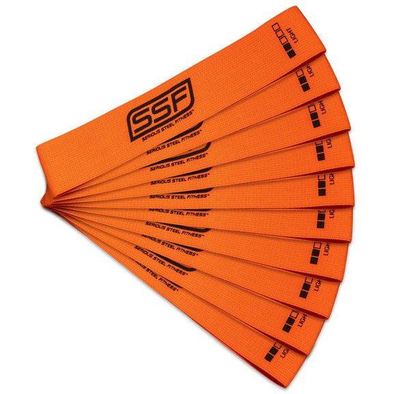 Serious Steel Fitness 12" Fabric Mini Loop 10 Pack - Trainer Pack - Light
