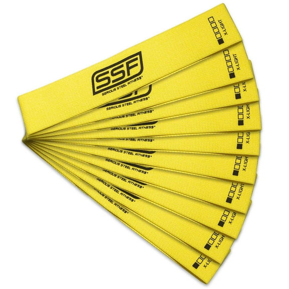 Serious Steel Fitness 12" Fabric Mini Loop 10 Pack - Trainer Pack - X-Light