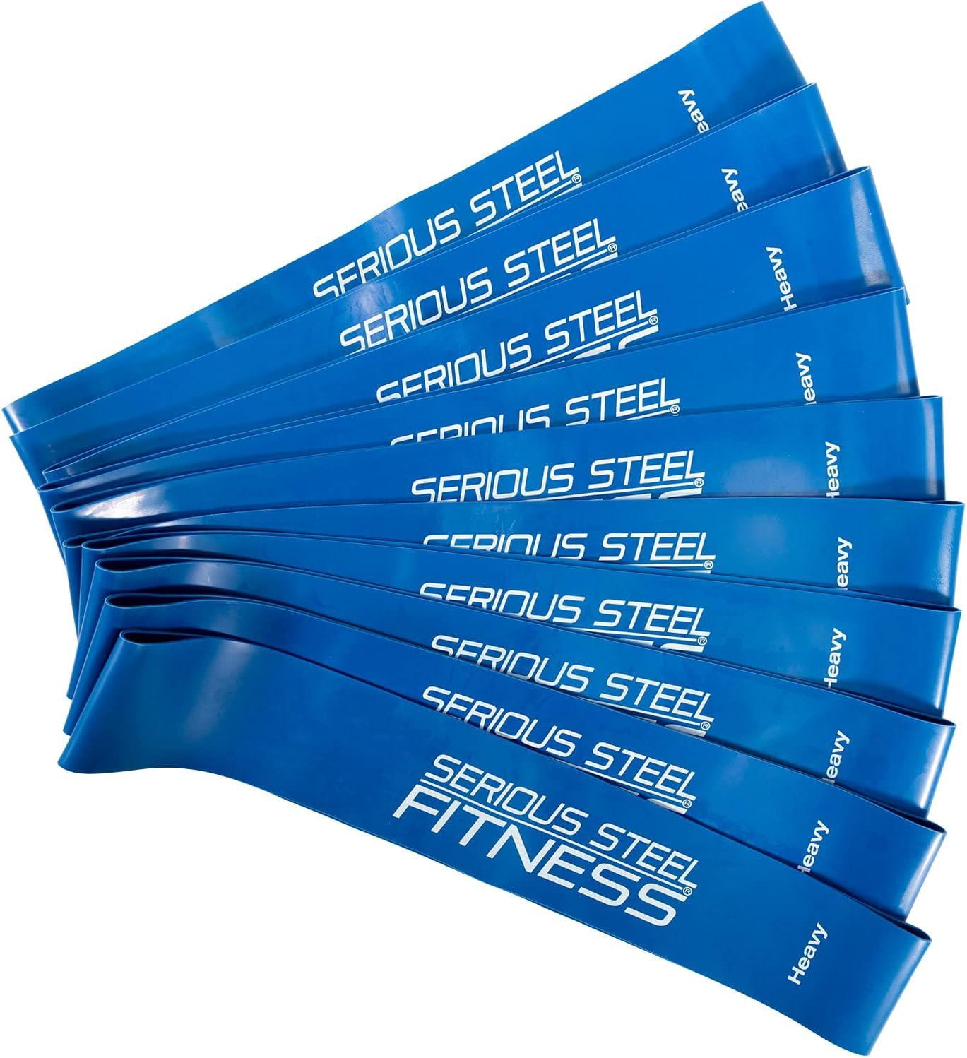Serious Steel Mini Resistance Loop Bands - 5 Pack Set For Workouts, Rehab, Stretching (12" X 2")