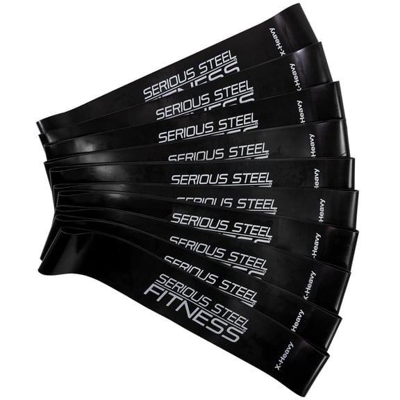 Serious Steel Fitness Mini Resistance Loop Bands | Rehab and Prehab Stretch Bands | 12" Exercise Workout Bands (Sets of 5 Pack and Sets of 10 Pack Trainer Options Available!)