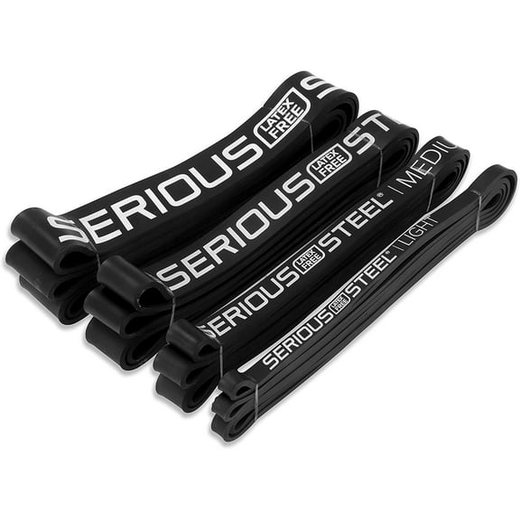 Serious Steel Fitness Non Latex (Latex Free Resistance Bands) Resistance Bands Exercise Bands | Use for Pull-, at Home Workouts, Strength Training and Resistance Training(41" Sets)