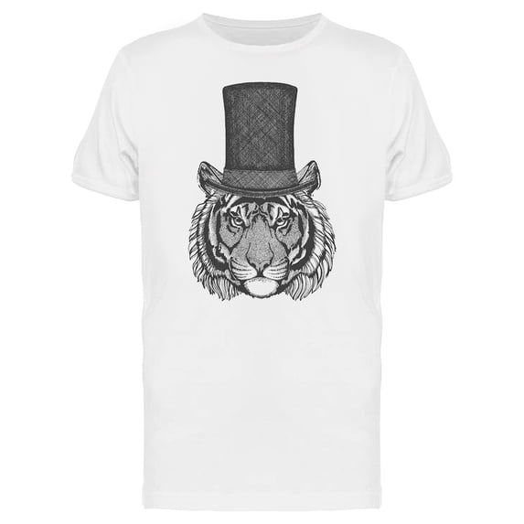 Serious Tiger Top Hat Tee Men's -Image by Shutterstock