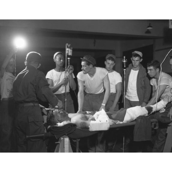 Seriously Wounded Soldier Prepped For Surgery At The 121St Evacuation Hospital History (24 x 18)