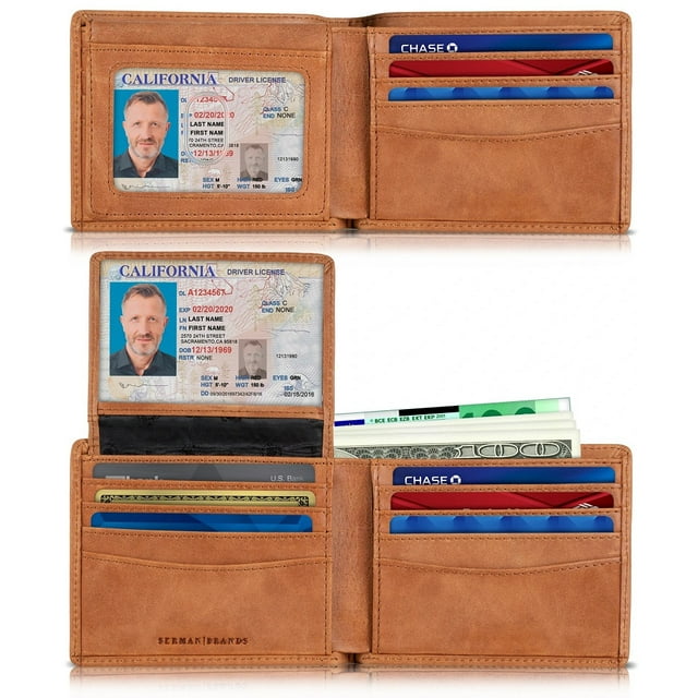Serman Brands 2 ID Window Wallet for Men | RFID Blocking | Premium Full ...