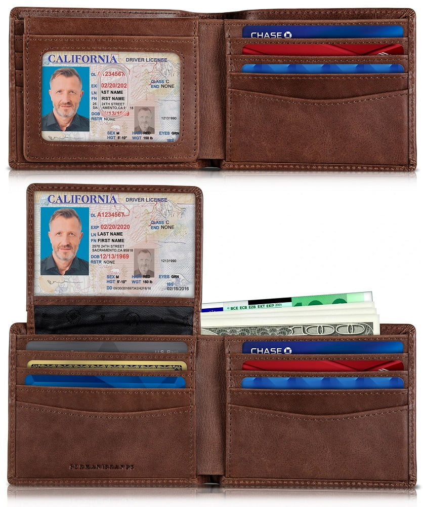 Serman Brands 2 ID Window Wallet for Men | RFID Blocking | Premium Full ...