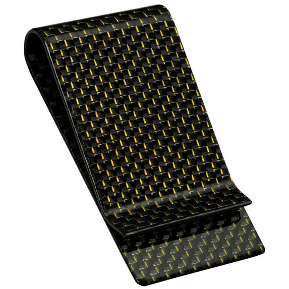 Serman Brands Carbon Fiber Money Clip | Sleek and Stylish | Front Pocket Slim Clip | Convenient Quick Access for Men | Honey Gold