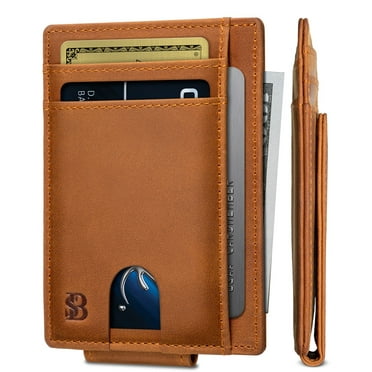 Serman Brands Front Pocket Wallet | Money Clip Magnetic | Bifold Minimalist RFID | Leather Wallets for Men | Slim Credit Card Wallet Modern | California Desert