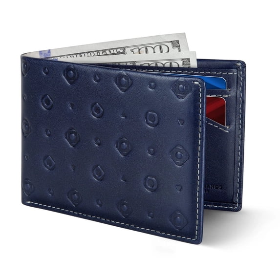 Serman Brands Mens Slim Bifold Wallet | RFID Blocking Minimalist | Front Pocket | Full Grain Leather Wallets for Men | Thin & Stylish | Atlantic Blue