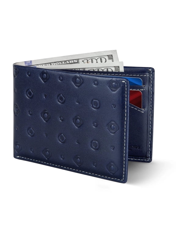 Mens Slim Bifold Wallet | RFID Blocking Minimalist | Front Pocket | Full Grain Leather Wallets for Men | Thin & Stylish | Atlantic Blue