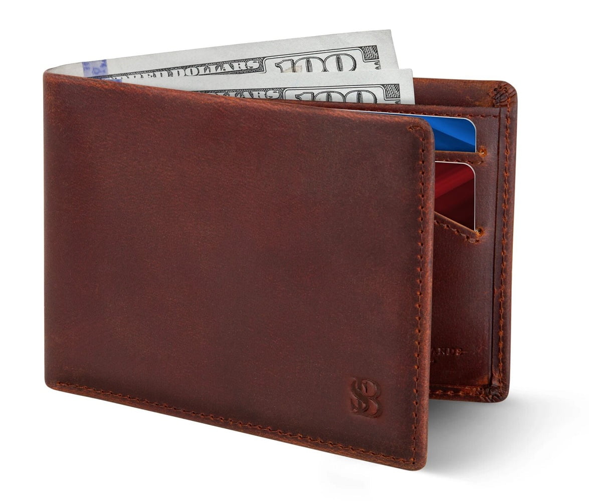 Serapian Men's Stepan Money Clip Wallet, Ocean Blue Black, Men's, Small Leather Goods Billfolds Bifold Trifold Wallets
