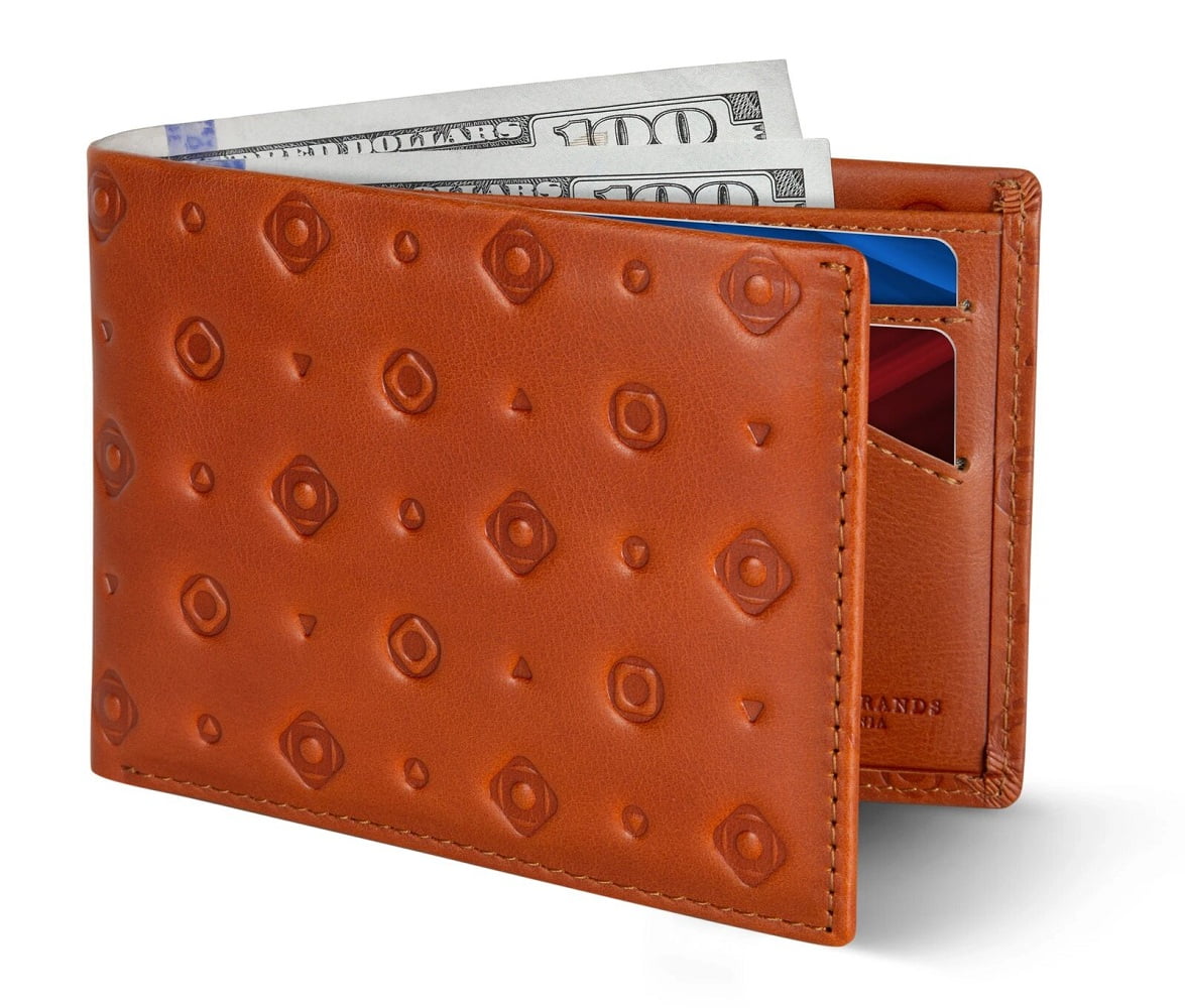 Slim Ostrich Leather Billfold Wallet