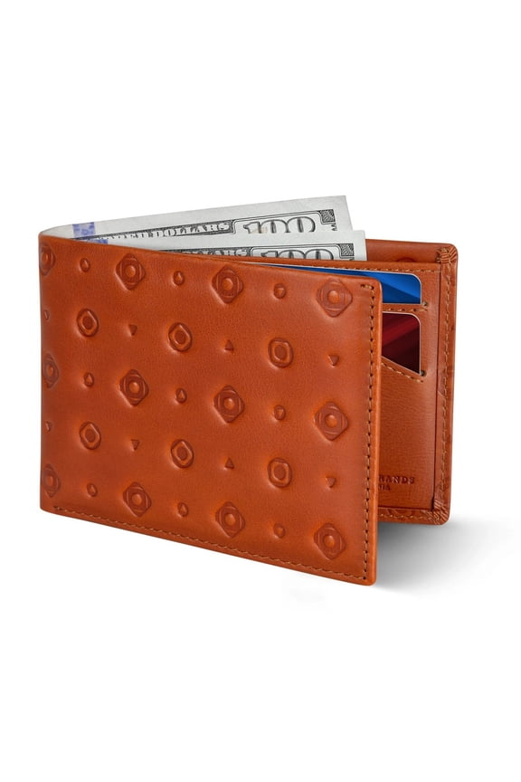 Mens Slim Bifold Wallet | RFID Blocking Minimalist | Front Pocket | Full Grain Leather Wallets for Men | Thin & Stylish | Dark Caramel