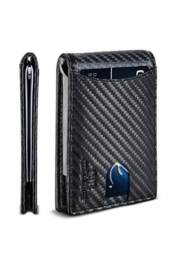 Money Clip Bifold Wallet, Modern Black