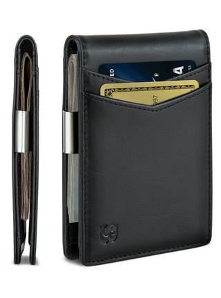 The Gates Personalized Leather Bifold Money Clip Front Pocket Wallet
