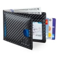 thumbnail image 1 of Serman Brands RFID Blocking Bifold | Slim Genuine Leather | Minimalist Front Pocket Wallets for Men | Carbon Fiber, 1 of 7