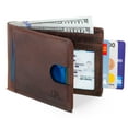 thumbnail image 1 of Serman Brands RFID Blocking Bifold | Slim Genuine Leather | Minimalist Front Pocket Wallets for Men | Texas Brown, 1 of 7