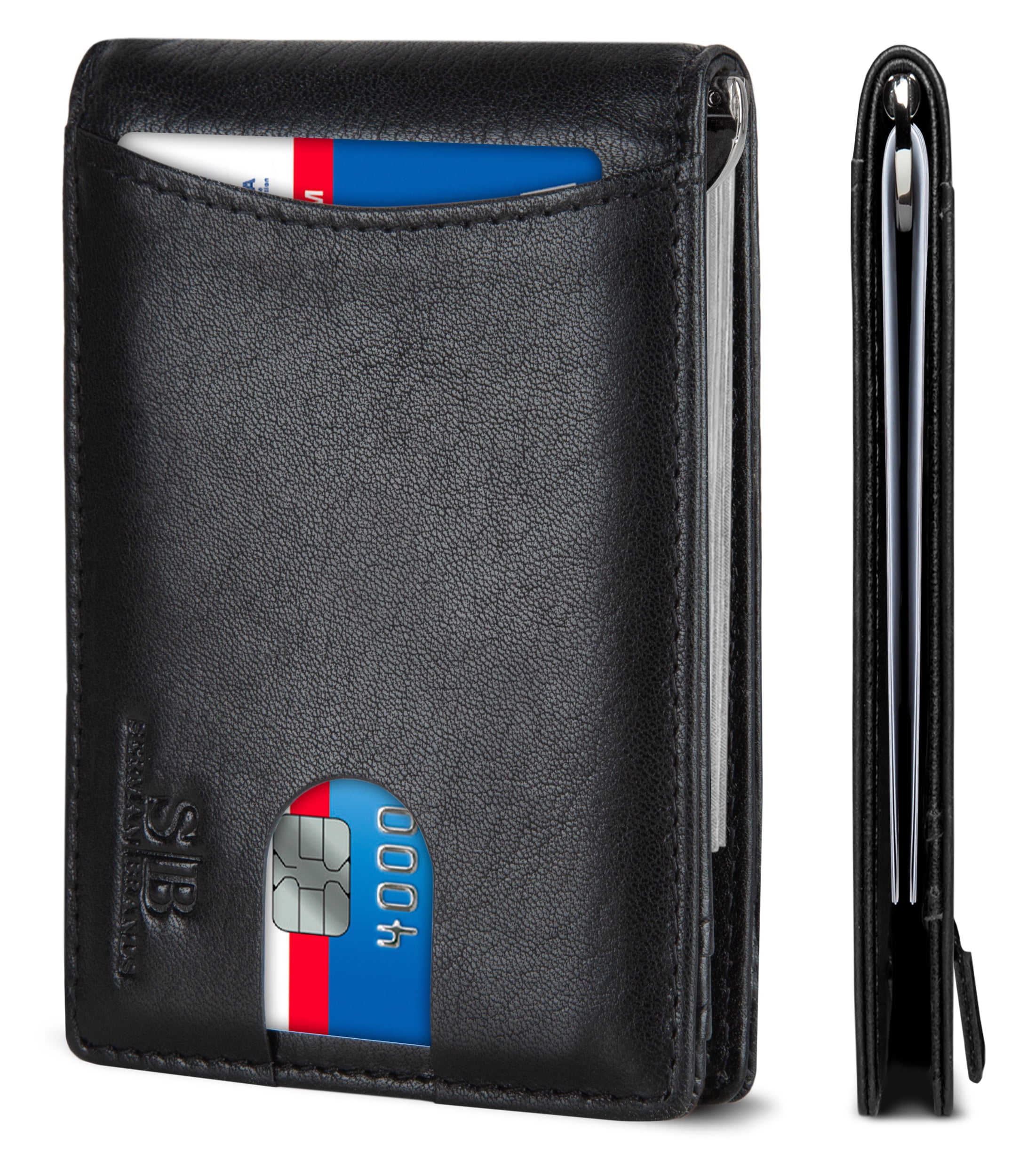 Luxury Men's Slim Wallet Carbon Fiber Leather Bifold Card ID Holder  Purse Gift