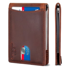 Bifold Wallet for Men with 12 Card Slots Slim Billfold Money Clip Front Pocket R