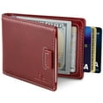 thumbnail image 1 of Serman Brands Slim Wallet Money Clips | Bifold Leather Wallet | RFID Blocking Minimalist Bifold Men Wallet | Stylish and Secure Wallet | Ruby Red, 1 of 6