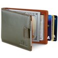 thumbnail image 1 of Serman Brands Slim Wallet Money Clips | Bifold Leather Wallet | RFID Blocking Minimalist Bifold Men Wallet | Stylish and Secure Wallet | Salted Green, 1 of 7